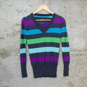 Nollie Multicolor Striped V Neck Sweater